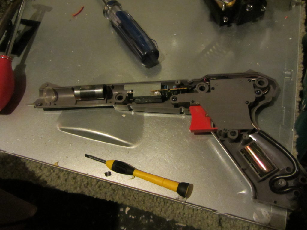 Finished Unscrewing the laser gun